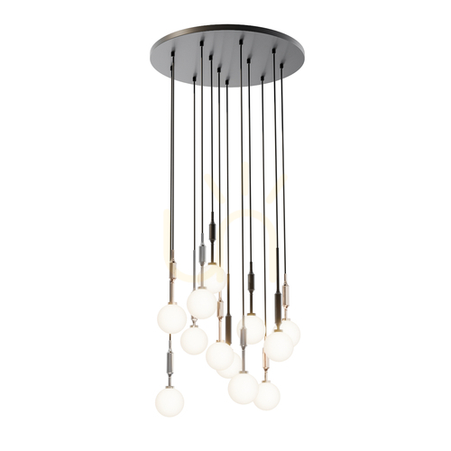 Kontrola Závěsná lampa Ero 12x G9 8W bílý opál chrom černá zlatá Open Design Highlights