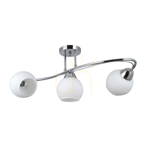Kontrola Stropní svítidlo Italux Bevio chrom 3xE27 opálové sklo bílé 58 cm PND-40692-3-CH