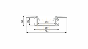 LED profil LUMINES typ ZATI raw bez perforace 2 m small 1