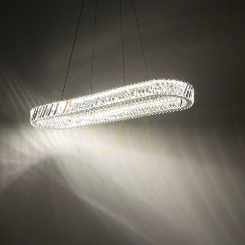 Kontrola Křišťálový lustr Nowodvorski LUXORA OVAL LED 11707 nikl 40 W 120 cm