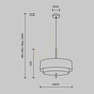 Závěsné svítidlo Maytoni BERGAMO MOD613PL-05GR1, 5xE27, Ø 50 cm small 6