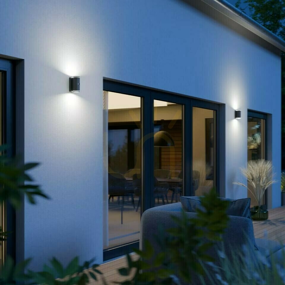 Pohled Fasádní svítidlo s čidlem pohybu a soumraku L940 S PIR 14,5W 2xGU-10 3000K, 1240lm IP44 IK03 230V antracit / hliník, plast Fasádní svítidlo s čidlem pohybu a soumraku L940 S PIR 14,5W 2xGU-10 3000K, 1240lm IP44 IK03 230V antracit / hliník, plast