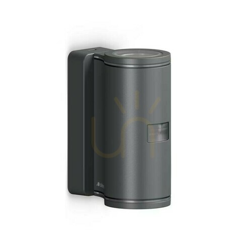 Kontrola Fasádní svítidlo s čidlem pohybu a soumraku L940 S PIR 14,5W 2xGU-10 3000K, 1240lm IP44 IK03 230V antracit / hliník, plast