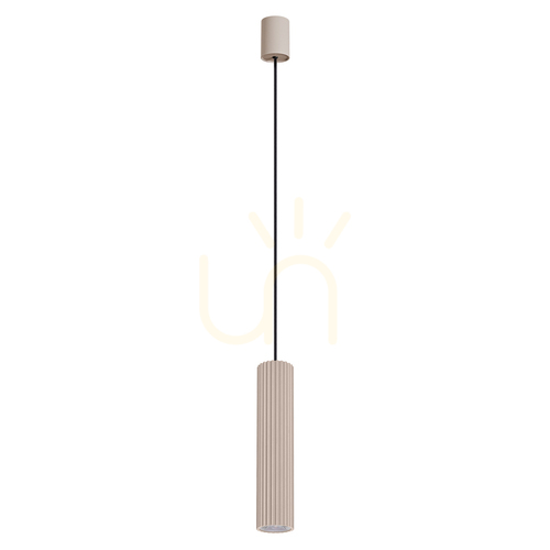 Kontrola Závěsné svítidlo Thoro IVAR 1, taupe, LED 8 W 3000 K CRI 90, drážkovaná tuba Ø6,4 cm, DALI-2/PUSH DIMM