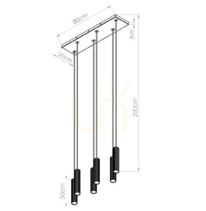 IVAR 6L broskvová LED závěsná lampa 3000K small 1