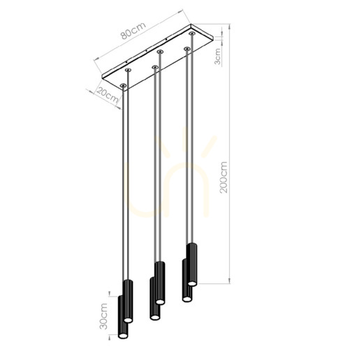 Kontrola IVAR 6L béžová LED 4000K závěsná lampa