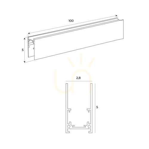 Kontrola Osvětlovací kolejnice Max Light MAX Micro11 černá 100 cm hliník NT0011