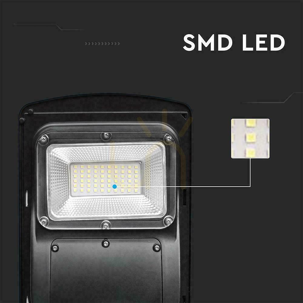 Pohled Pouliční osvětlení LED solární V-TAC 6W černé VT-ST63W 6000K 800lm. Pouliční osvětlení LED solární V-TAC 6W černé VT-ST63W 6000K 800lm.