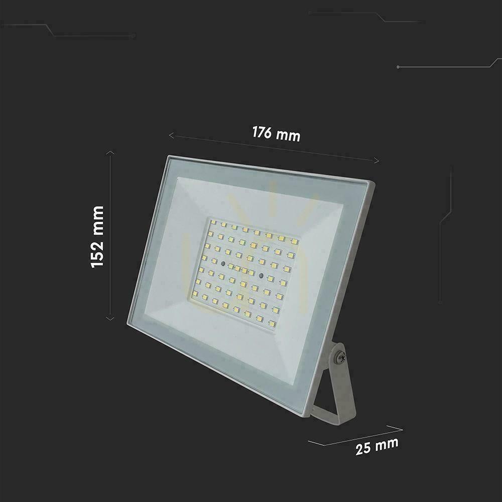 Zobrazit V-TAC 50W LED SMD projektor 6500K bílý VT-44054 6500K 4000lm. V-TAC 50W LED SMD projektor 6500K bílý VT-44054 6500K 4000lm.