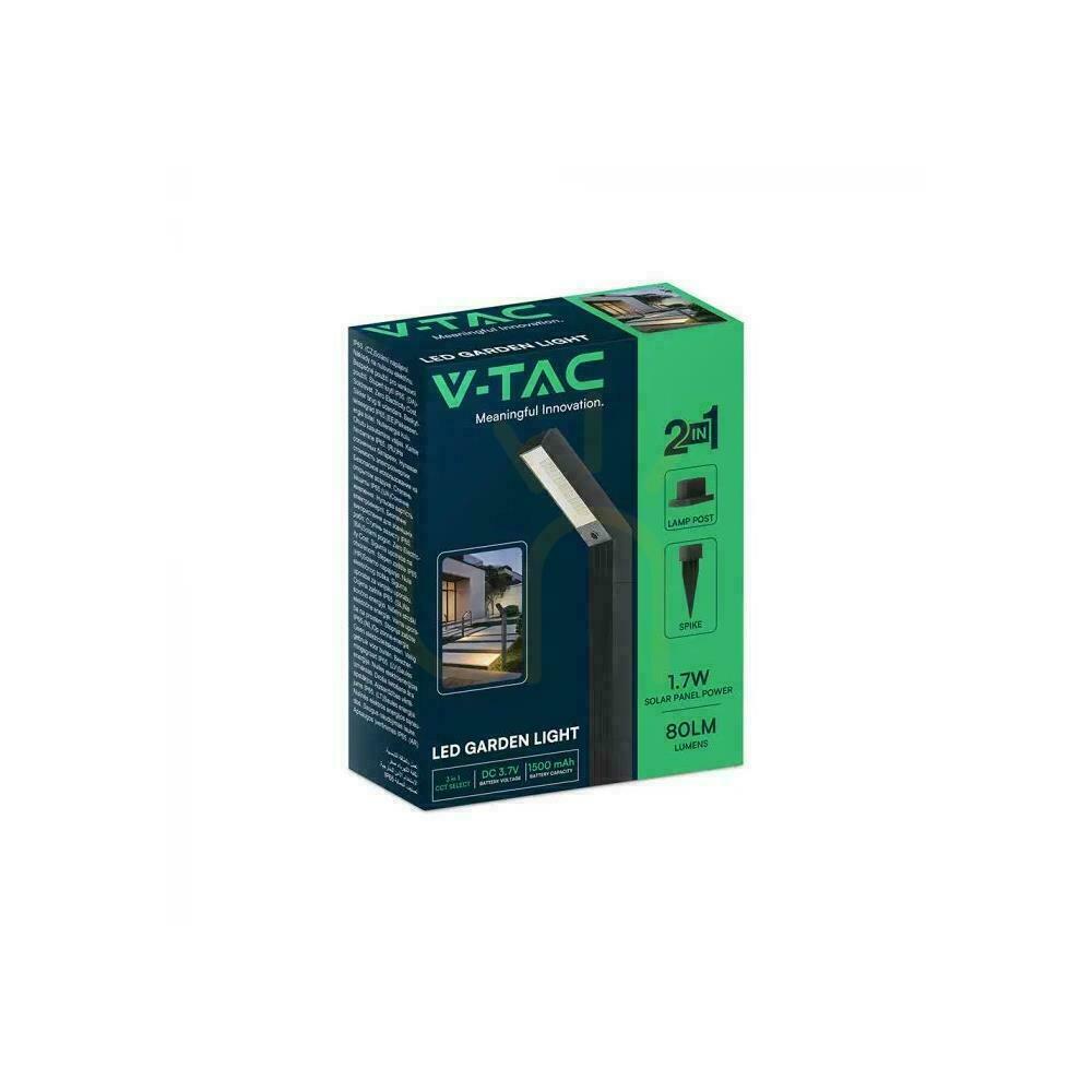 Zobrazit V-TAC Solární LED zahradní tyč 1,7W 2v1 Base+Pin Drive 85cm VT-10185 3000K-4000K-6500K 80lm 3 roky záruka V-TAC Solární LED zahradní tyč 1,7W 2v1 Base+Pin Drive 85cm VT-10185 3000K-4000K-6500K 80lm 3 roky záruka