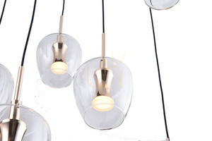 Závěsné svítidlo Zuma Line NELSON MD2291-11B-3BGT černé s čirým sklem LED 33 W, 11bodové small 2