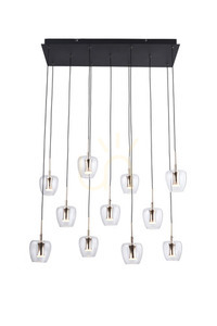 Závěsné svítidlo Zuma Line NELSON MD2291-11B-3BGT černé s čirým sklem LED 33 W, 11bodové small 0