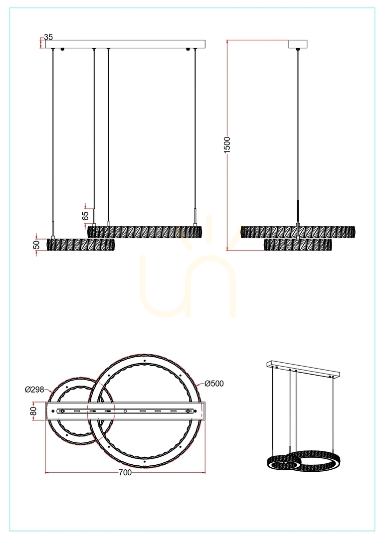 Zobrazit Závěsné svítidlo Zuma Line GIRONA MD3713-2-3GT zlatá 1xLED Závěsné svítidlo Zuma Line GIRONA MD3713-2-3GT zlatá 1xLED
