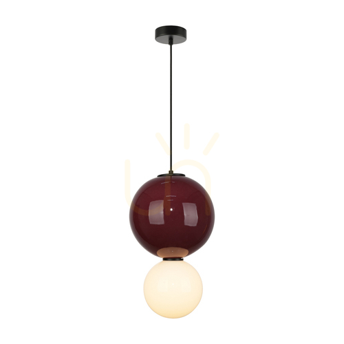 Kontrola Závěsné LED svítidlo Italux Pieve 7W bordové sklo keramika PND-95221-1L-PRP