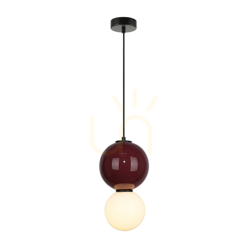 Kontrola Závěsné LED svítidlo Italux Pieve, vínové, 18 cm PND-95221-1M-PRP