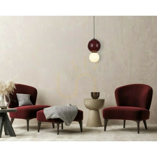 Kontrola Závěsné LED svítidlo Italux Pieve, vínové, 18 cm PND-95221-1M-PRP