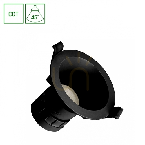 Kontrola Fiale Core Complete Downlight 7 W Cct 230 V 45 St Ip20 Ugr<19 Fi90 X85 Mm Black Round.