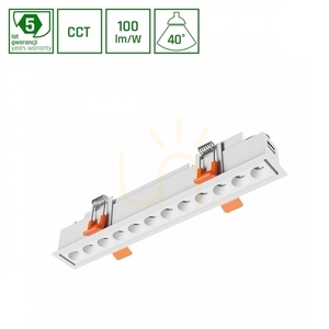 Grid S Zápustná montáž 12 W Cct 230 V 40st Ip20 230x34x61mm Bílá 5 let Gw. Spektrum small 0