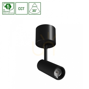 Spot S Svítidlo pro povrchovou montáž 6 W Cct 230 V 30st Ip20 průměr 35x122x184mm černá Záruka 5 let. Spektrum small 0