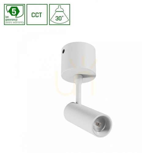Kontrola Spot S Svítidlo pro povrchovou montáž 6 W Cct 230 V 30st Ip20 průměr 35x122x184mm Bílá Záruka 5 let. Spektrum