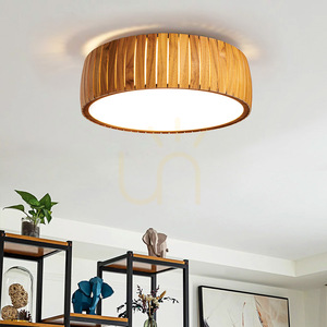 LED stropní svítidlo Quintiesse Barrel, teakovská dýha, Ø 50 cm small 5