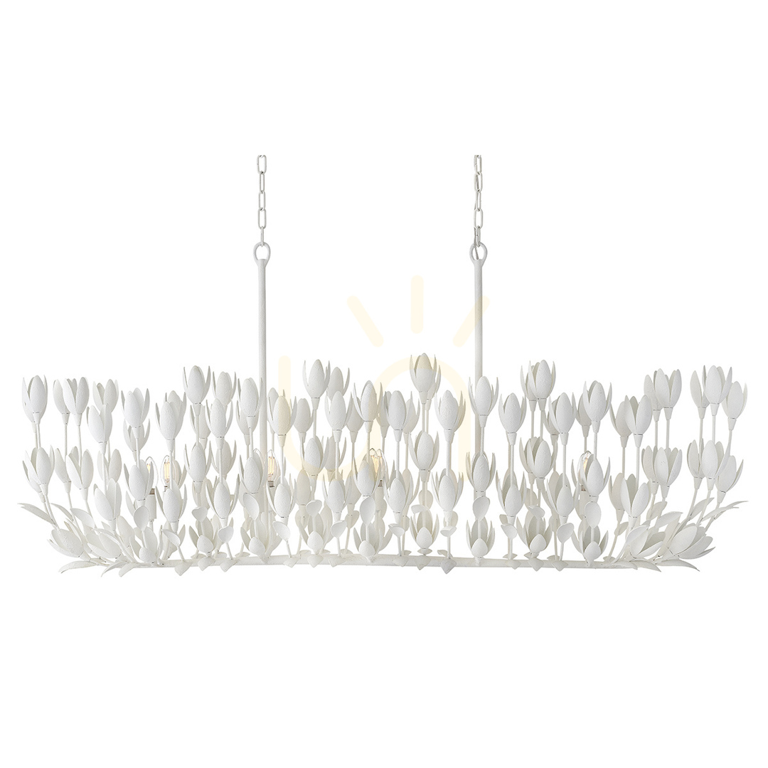 Pohled FLORA ostrovní lampa - 10 světelných zdrojů - QUINTIESSE strukturální omítka. FLORA ostrovní lampa - 10 světelných zdrojů - QUINTIESSE strukturální omítka.