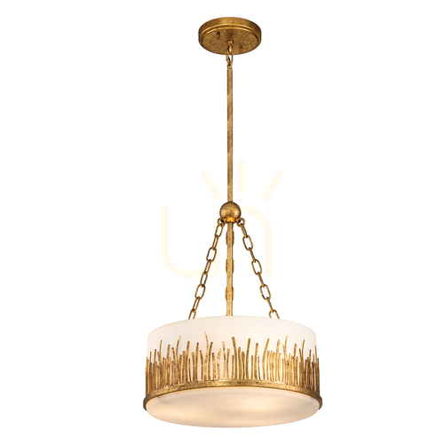 Kontrola Závěsné svítidlo SAWGRASS - 3 světelné zdroje - Petal gold QUINTIESSE