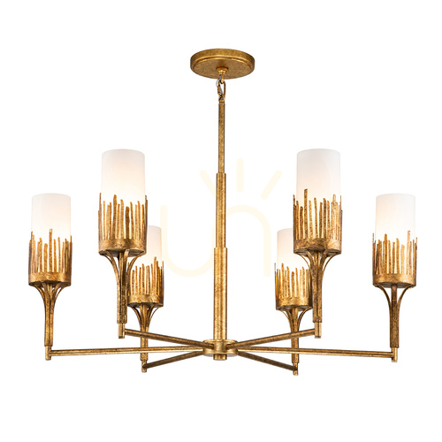 Kontrola Lustr SAWGRASS - 6 světelných zdrojů - Petal gold QUINTIESSE