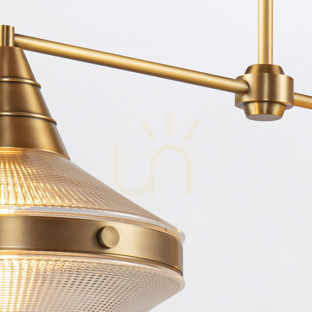 Náhled Ostrůvková lampa WILLARD - 2 světelné zdroje - Vintage mosaz QUINTIESSE Ostrůvková lampa WILLARD - 2 světelné zdroje - Vintage mosaz QUINTIESSE