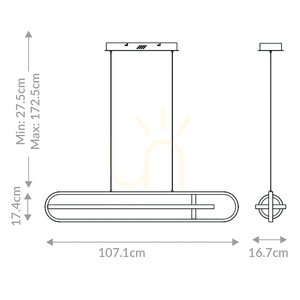 LED závěsné svítidlo Quintiesse Demark 107,1 cm, kartáčovaná zlatá small 2