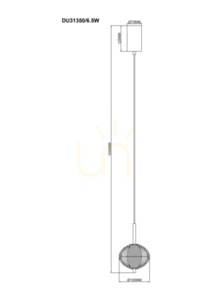 Závěsné svítidlo Zuma Line GALATEA DU31350/6.5W zlaté 1xLED small 1
