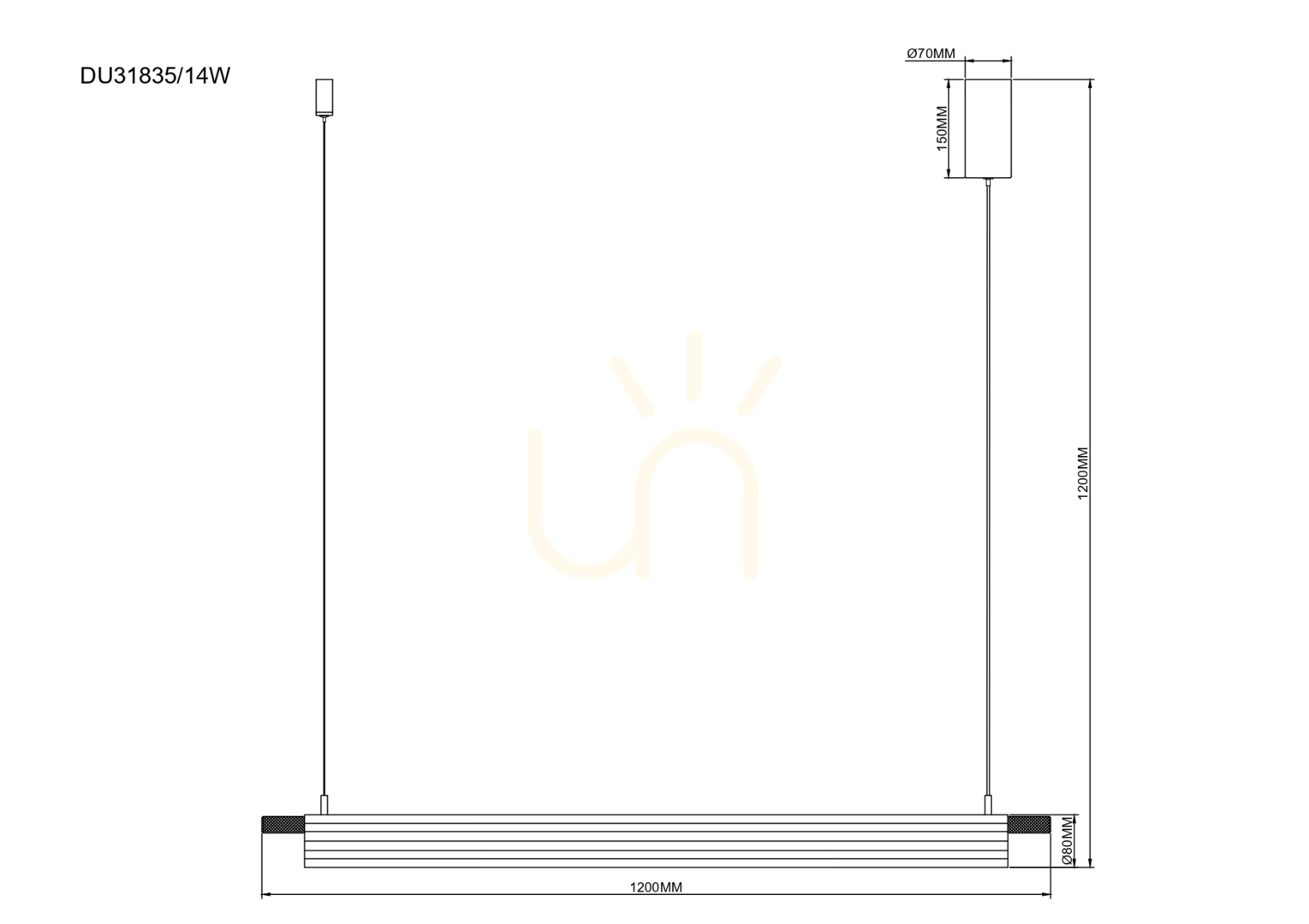 Pohled Závěsné svítidlo Zuma Line ARCUS DU31835/14W zlatá 1xLED Závěsné svítidlo Zuma Line ARCUS DU31835/14W zlatá 1xLED