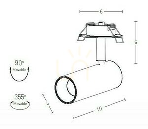 Bodové světlo COB LED 7W 3000k nastavitelné černé ZAMBELIS small 1