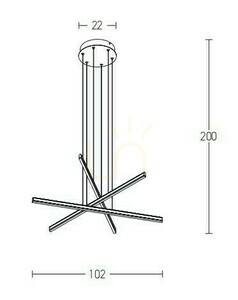 Závěsné LED svítidlo Zambelis 48W 3000K černé matné 102 cm small 1
