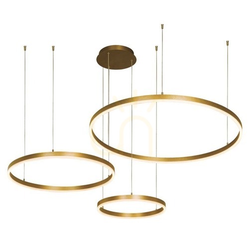 Kontrola Závěsné LED svítidlo Zambelis 136W 3000K zlatý mat bílé opálové sklo 40-60-80 cm