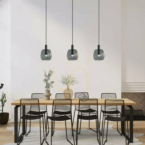 Kontrola Závěsné svítidlo Zambelis černé kouřové sklo 5W LED 3000K