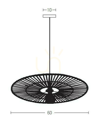 Kontrola Závěsné svítidlo Zambelis Bamboo černé bambus E27 60 cm