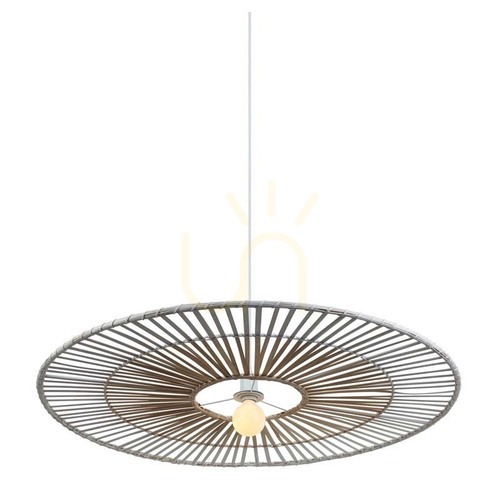 Kontrola Závěsné svítidlo Zambelis Bamboo, bílá/přírodní bambus, E27, 80 cm