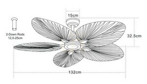 Přívěsek světla Zambelis hnědý palmový list 132 cm small 2