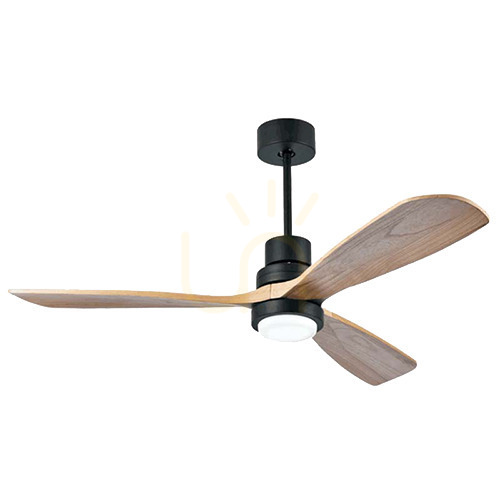 Pohled Přívěsek Zambelis FAN černý matný LED 15W dřevo 132 cm Přívěsek Zambelis FAN černý matný LED 15W dřevo 132 cm