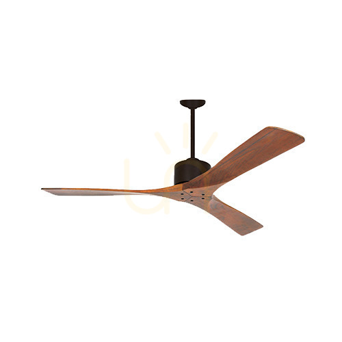 Kontrola Závěsný ventilátor Zambelis černý matný s čepelemi z třešňového dřeva 132 cm