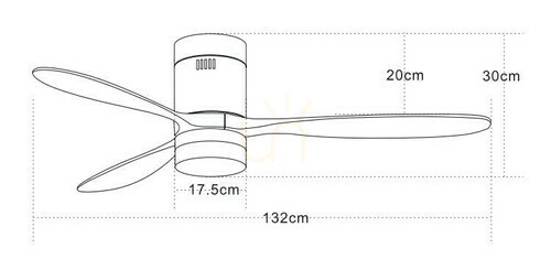 Kontrola Stropní ventilátor LED Zambelis černý mat třešňové dřevo 15W 132 cm