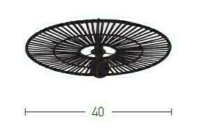 Stropní svítidlo Zambelis černé bambusové E27 40 cm small 1