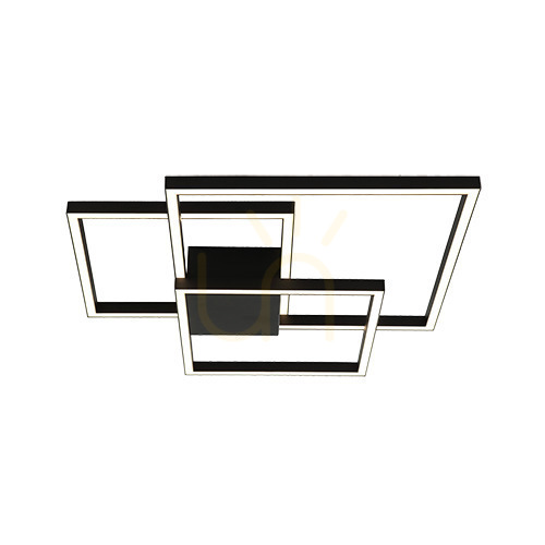 Kontrola Stropní LED svítidlo Zambelis 42W 3000K stmívatelné černé hliník akryl 56 cm
