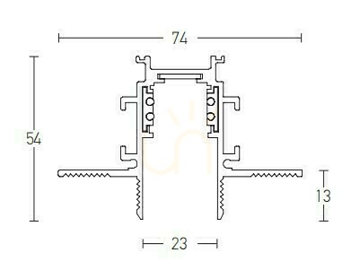 Kontrola Zápustná bezrámečková magnetická lišta Zambelis 2083B-3 černá 3 m 48 V
