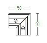 Horizontální rohová spojka Zambelis 2085B-C2 pro magnetickou lištu 48V, sandy black small 1