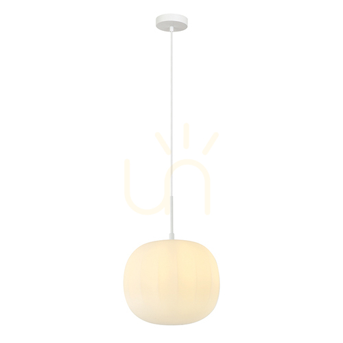 Kontrola Závěsné svítidlo Zambelis E27 40W bílé opálové sklo, matný kov 30 cm