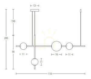 LED závěsné svítidlo Zambelis 18W 3000K černé opálové sklo small 2