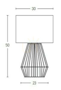 Stolní lampa E27 MAX 40W Konopné lano a len Přírodní vypínač ZAMBELIS small 1