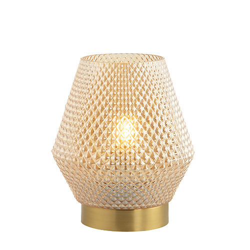 Pohled Stolní lampa E27 MAX 40W sklo koňak a mosaz vypínač ZAMBELIS Stolní lampa E27 MAX 40W sklo koňak a mosaz vypínač ZAMBELIS